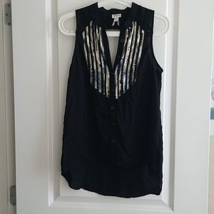 Sequined flowy shirt